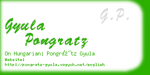 gyula pongratz business card